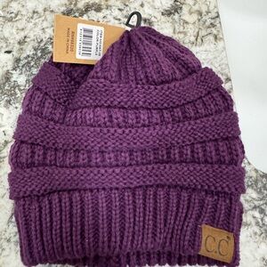 CC Boutique Purple Knit Slouchy Hat